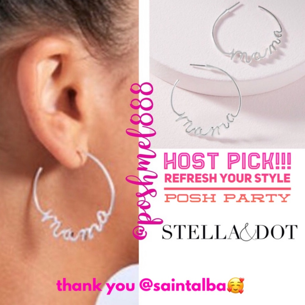 Stella & Dot | SILVER Mama Hoop Earrings - Picture 1 of 9